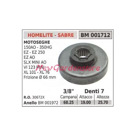 Pignone HOMELITE motore motosega 150AO 350HG EZ EZ250   3/8' denti 7 001712
