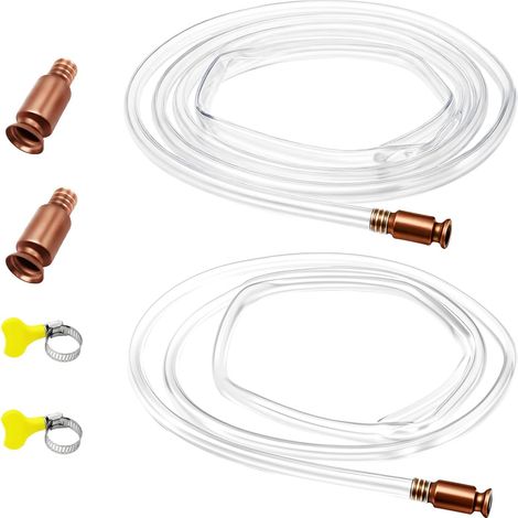 Tuyau Siphon Pompe 1,8 M/2,5 M, Shaker Siphon Transférer le Liquid, avec Collier de Serrage, Pompe Manuelle Carburant, Tuyau de Pompage Automatique pour Essence Gasoil Eau (1/5)