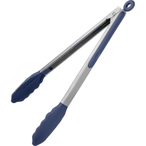 30 cm 315 ℃ Pince de cuisine en silicone résistant à la chaleur avec embouts en caoutchouc antiadhésif hermétiquement scellés et poignée en acier revêtue de silicone pour servir (Sarcelle) (1/5)
