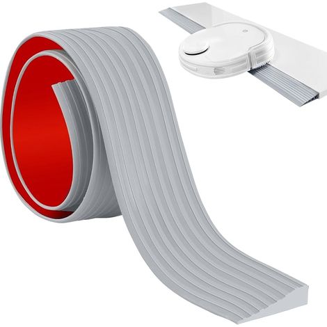 rampe de seuil de porte en silicone, 100 x 5,5 x 1,6 cm Rampe En Caoutchouc De Trottoir Profilé de transition autocollant Rampe de seuil de porte PVC pour fauteuil roulant poussette (1/5)