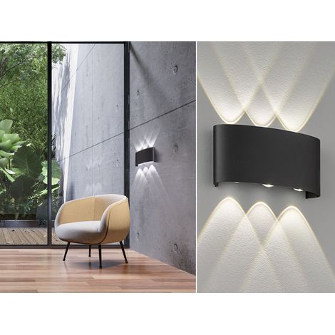 Wandleuchte Außenleuchte Gartenlampe LED Metall Schwarz Wandspot IP54 (1/5)