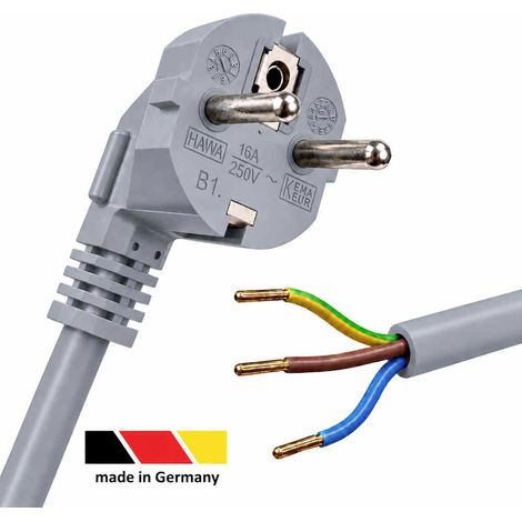 HAWA 1008229 Strom Anschlusskabel Grau 5.00 m