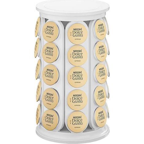 Porte-capsules blanc 360° - 40 capsules Dolce Gusto/K-Cup antidérapantes (1/5)
