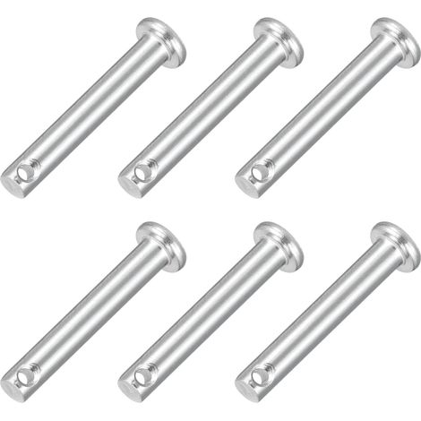 6pcs M4x25mm Goupilles à Trou Unique, Goupille de Verrouillage Acier Inoxydable 304, Goujons à Tête Plate de Chape pour Verrou Remorque Réparation Fixation Mécanique Équipement (1/5)