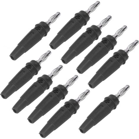 10 Stück/Set 4-mm-Bananenstecker-Buchsenanschluss für Schweißgeräte und Ladegeräte, Schwarz (1/5)