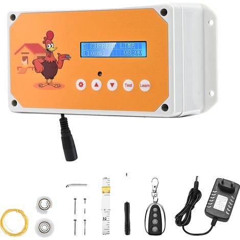 Puerta automática para gallinero, temporizador LCD, control remoto, C (1/2)