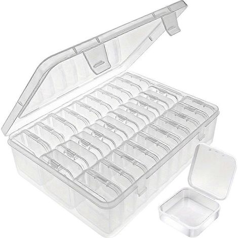 Boîte de rangement pour perles (30 pièces), étuis en plastique transparent pour bracelets de perles et petits accessoires (2,17 x 2,17 x 0,79 pouces) (1/5)