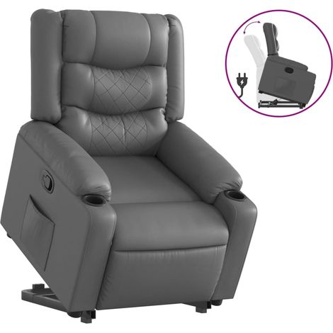 Maison Exclusive - Relaxsessel mit Aufstehhilfe Grau Kunstleder
