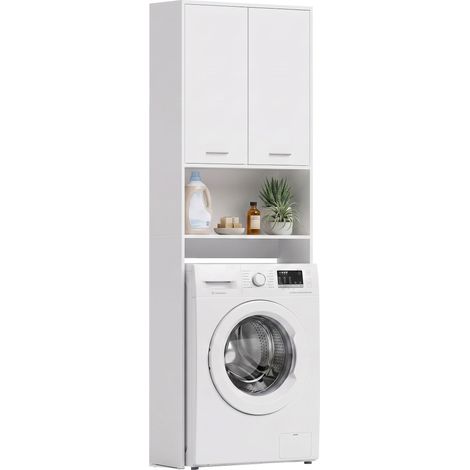 Beyamis Armoire de machine à laver avec 2 portes 66 x 24 x 191 cm Blanc (1/5)