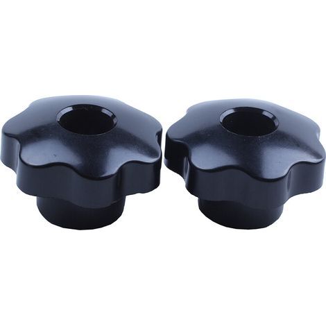 2 boutons étoile serrage M8x50mm filetage noir remplacement