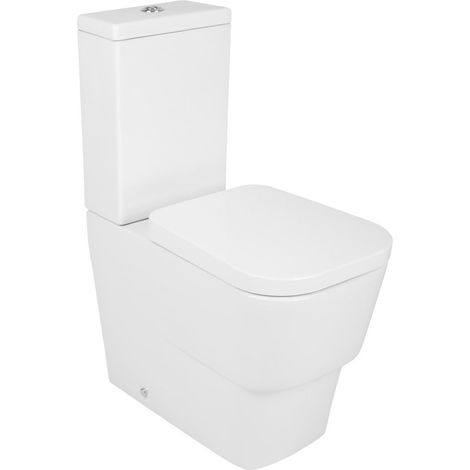 Modern White Close Coupled Toilet with Cistern Soft Close Seat Bathroom WC (1/4)