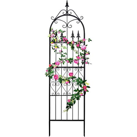 Treillis de Jardin 220 cm X 55 cm pour Plantes Grimpantes en Fil de Fer Métallique Support pour Plantes Grimpantes d'Extérieur (1/5)