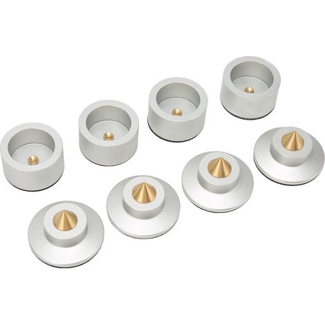 Pieds de Découplage Anti-Vibration en Aluminium pour Enceintes Hi-Fi - Support Isolant avec Embouts Stables (1/5)
