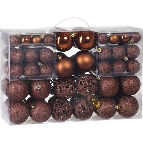 100 Boules de Noël Marron pour décorer votre sapin de Noël (1/5)