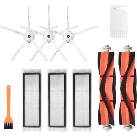 Accessoires de pièces de rechange pour aspirateur robot Mi Roborock S6/ S5/ E2/ E35, 10 pièces, 3 × brosse latérale à 5 bras, 3 × filtre, 2 × brosse à rouleau, 1 × brosse jaune, 1 × sac PE (1/4)