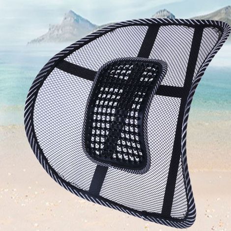 Coussin lombaire de massage respirant en maille ajourée effet soie glacée pour sièges auto et de bureau (1/5)