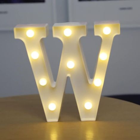 Lettera LED illuminata, lampada da tavolo con alfabeto in plastica, decorazione da parete per compleanni, matrimoni, feste e casa