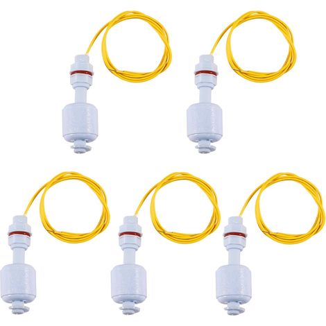 Lot de 5 interrupteurs à flotteur de liquide pour réservoir d'eau de piscine, capteur de niveau d'eau pour hydroponie, jardinage, aquarium, piscine, équipement de réservoir (1/5)