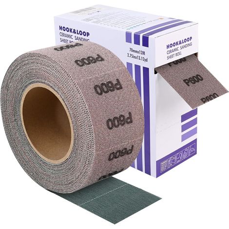 Netz Schleifpapier Rolle P600 Klett 70mm x 12m für Holz, Metall, Wand (1/5)