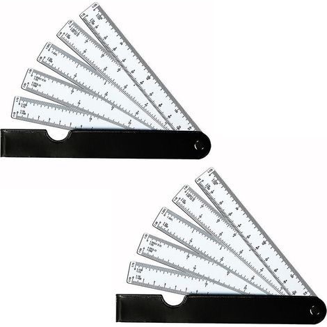 lot De 2 Rgle Gradue Pour Architecte, Rgle D'ingnierie Pliable, Souple Et Lastique, Plusieurs Chelles Pour Tudiants Pour Le Dessin D'art (1/5)