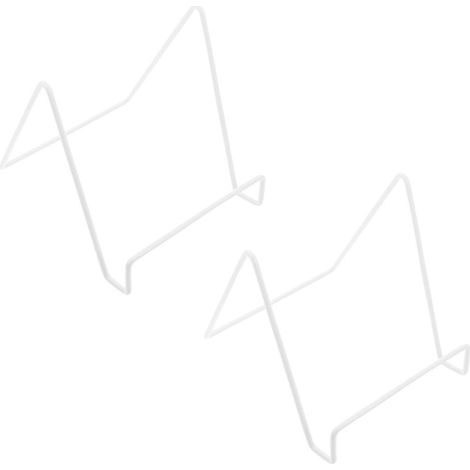 Lot de 2 supports d'affichage en métal blanc pour cadres photo et rangement (1/5)