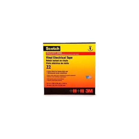 3M Scotch 22 Cinta Aislante Eléctrica PVC Negra 33m x 38mm