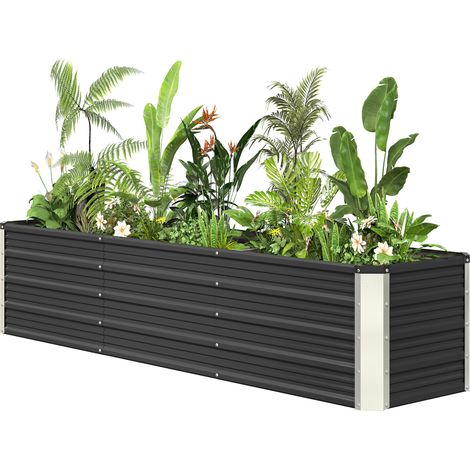 Bac de jardin en acier surélevé 183 x 47 x 40 cm