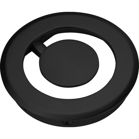 Confurn Kabeldurchgang Orbit ø 90mm, Kabelmanagement Kabeldurchführung mit aufklappbarem Mittelteil, Zinkdruckguss, schwarz