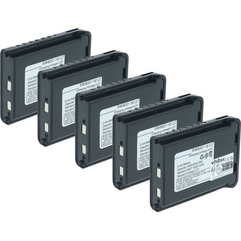 vhbw 5x Akku kompatibel mit Baofeng UV-3R Mark II, UV-3R+, UV-3R Funkgerät, Walkie Talkie (1500 mAh, 3,7 V, Li-Ion)
