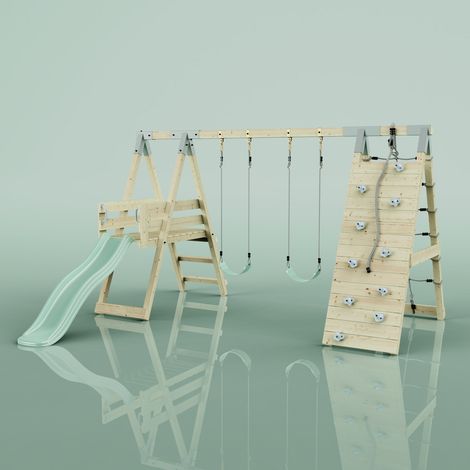 Polarplay – Structure à grimper Grenouille Vert 288 x 370 cm – Mur d'escalade pour enfants – Hauteur 215 cm – Poids max 50 kg