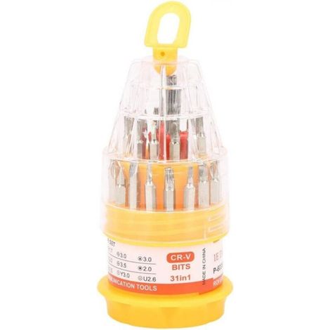 Kit de tournevis avec 31 embouts magnétiques, tournevis à cliquet portables pour imprimante, maison, garage, bureau, voiture, dortoir, école, vélo, projets (1/5)