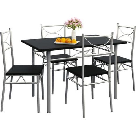 Ensemble Table et Chaises Couleur Noir Pour Salle à Manger (1/5)