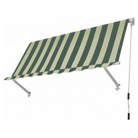 TENDA SOLE A CADUTA 4X3 MT SENZA CASSONETTO BRACCI VERDE BIANCO BALCONE 3911