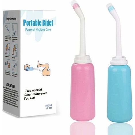 2 x Reisebidet, tragbares Bidet mit 500 ml großem Wassertank, Intimdusche für Babys, Frauen oder bettlägerige Patienten, Fonepro, Enlé (1/4)