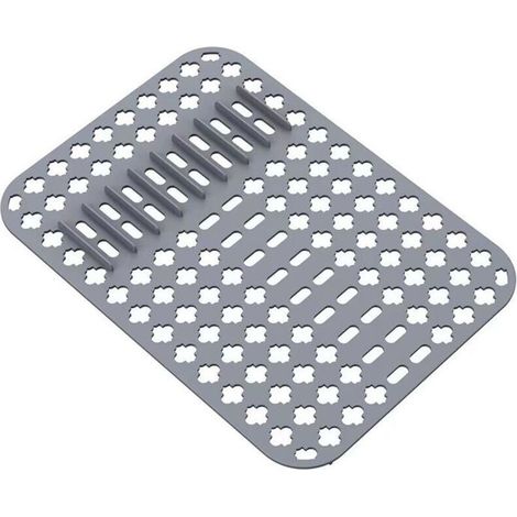 Tapis d'évier, tapis de protection en silicone, tapis d'évier de cuisine en PVC 40x29 cm avec trou d'évacuation, convient aux éviers