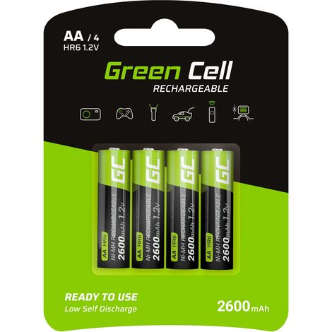 Batterie aa ricaricabili green cell 2600 mah 12 v confezione da 4 (1/3)