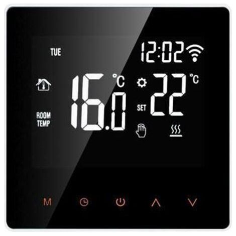 Thermostat Chaudière gaz / eau Régulateur de température numérique Écran tactile Affichage LCD Semaine Antigel