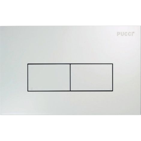 Placca di comando doppio tasto universale per cassette incasso doppio risciacquo - Bianca (1/4)