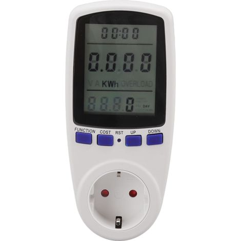 Wattmeter mit LCD-Anzeige, Alarmfunktion, Überlastschutz, ABS-Material, Stromverbrauchsanzeige, EU-230-V-Stecker für den Hausgebrauch (1/5)