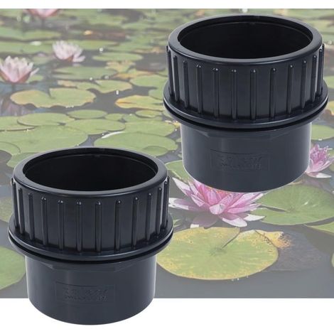 Le Poisson Qui Jardine – Lot de 2 passe parois à visser PVC 110mm – Joints d'étanchéité inclus – Installation facile et sécurisée – Pour bassin et étang