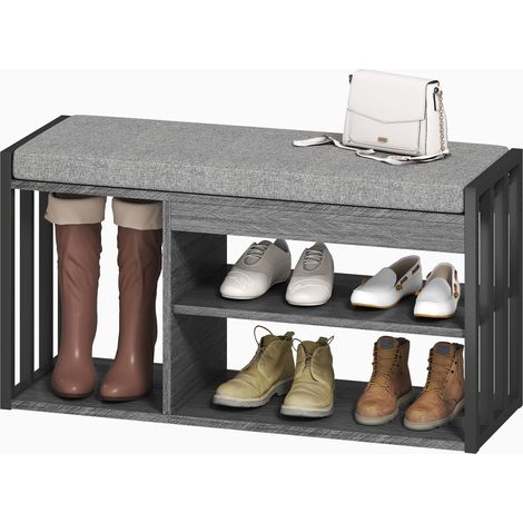 Porte-chaussures avec établi 3 niveaux gris