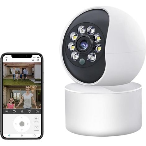 Caméra de sécurité à Domicile Caméra 5MP Double Objectif sécurité Vision Nocturne caméras de Surveillance Couleur AI Suivi Humain Automatique caméra vidéo intérieure(5MP Camera Add 128GB) (1/5)