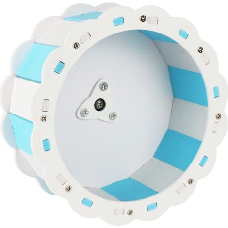 Roue de Hamster silencieuse en forme de tournesol, assemblage à vis en PVC pour animaux de compagnie, course à pied pour le sport, deux couleurs, bleu ciel et blanc, 22cm/8,7 pouces (1/5)