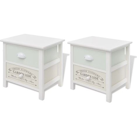 Mesita de noche de estilo francés conjunto de muebles de dormitorio de madera de 2 piezas (1402105)