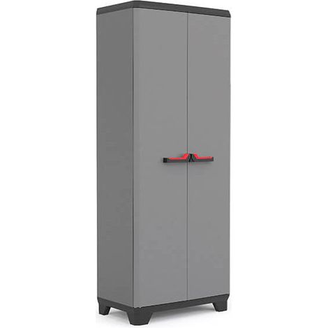 Keter 9722000 Stilo Armadio Portascope 3 Ripiani Regolabili 10 Kg per Ripiano Predisposizione Lucchetto colore Grigio (1/5)