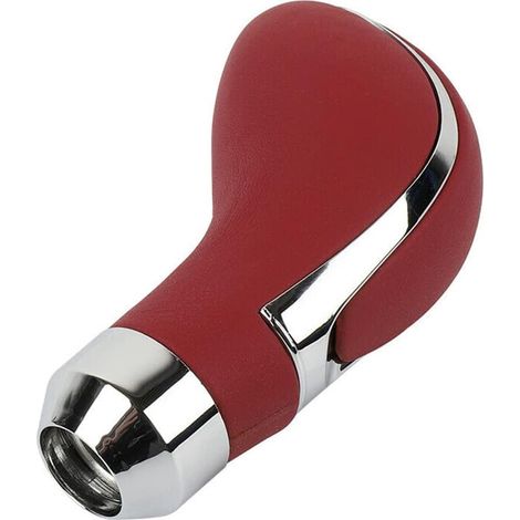 CCYKXA Universal-Schaltkopf aus Aluminiumlegierung, Leder, für manuelles Schalten, rot, für manuelles Schalten, Auto, Auto, Schaltknauf, mit 3 Gummimanschetten (1/4)