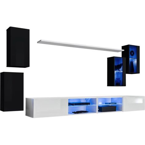 Conjunto de muebles de salón SWITCH XXV – LED – Negro y Blanco – Diseño colgante