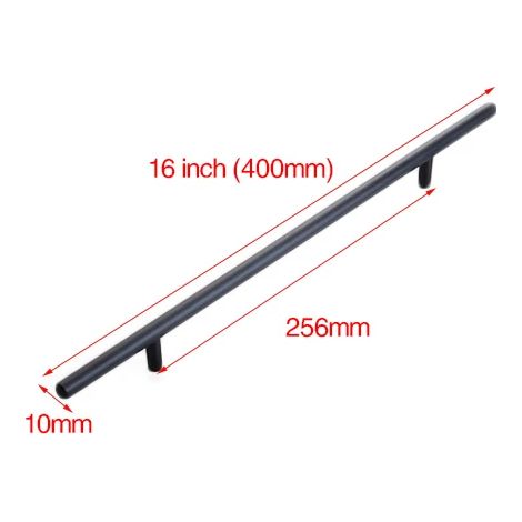 Poignée droite en forme de T pour porte de cuisine (40,6 cm), quincaillerie pour meubles en acier inoxydable (1/5)
