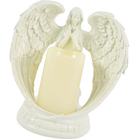 Figurine d'ange en prière, style rétro élégant, détails raffinés, statue d'ange décorative en résine durable pour fête, mariage ou bureau. (1/5)