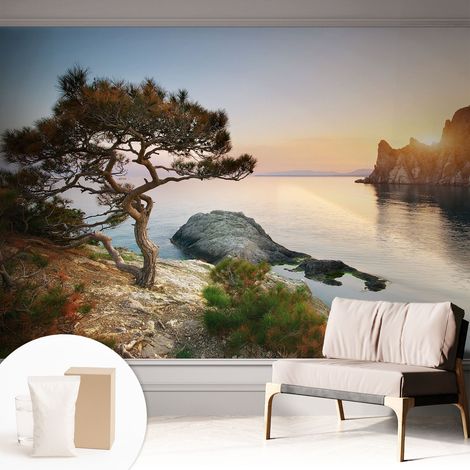Papier peint intissé avec imprimé installation simple qualité excellente sans désordre - Colle incluse gratuite Nature paisible 312x219 cm (1/5)